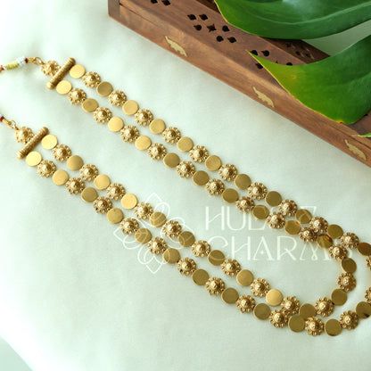 GOLDEN LAKSHMI COIN AND MANGO MOTIF HARAM SET (Copy)
