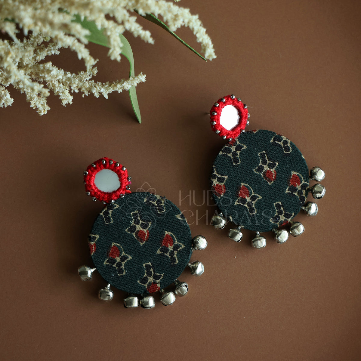 RANGINI FABRIC EARRINGS (Colours available )