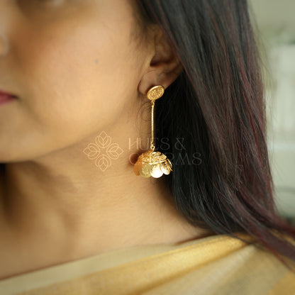 GOLDEN TARANGINI COIN JHUMKA (NON IDOL VERSION) | GOLD PLATED