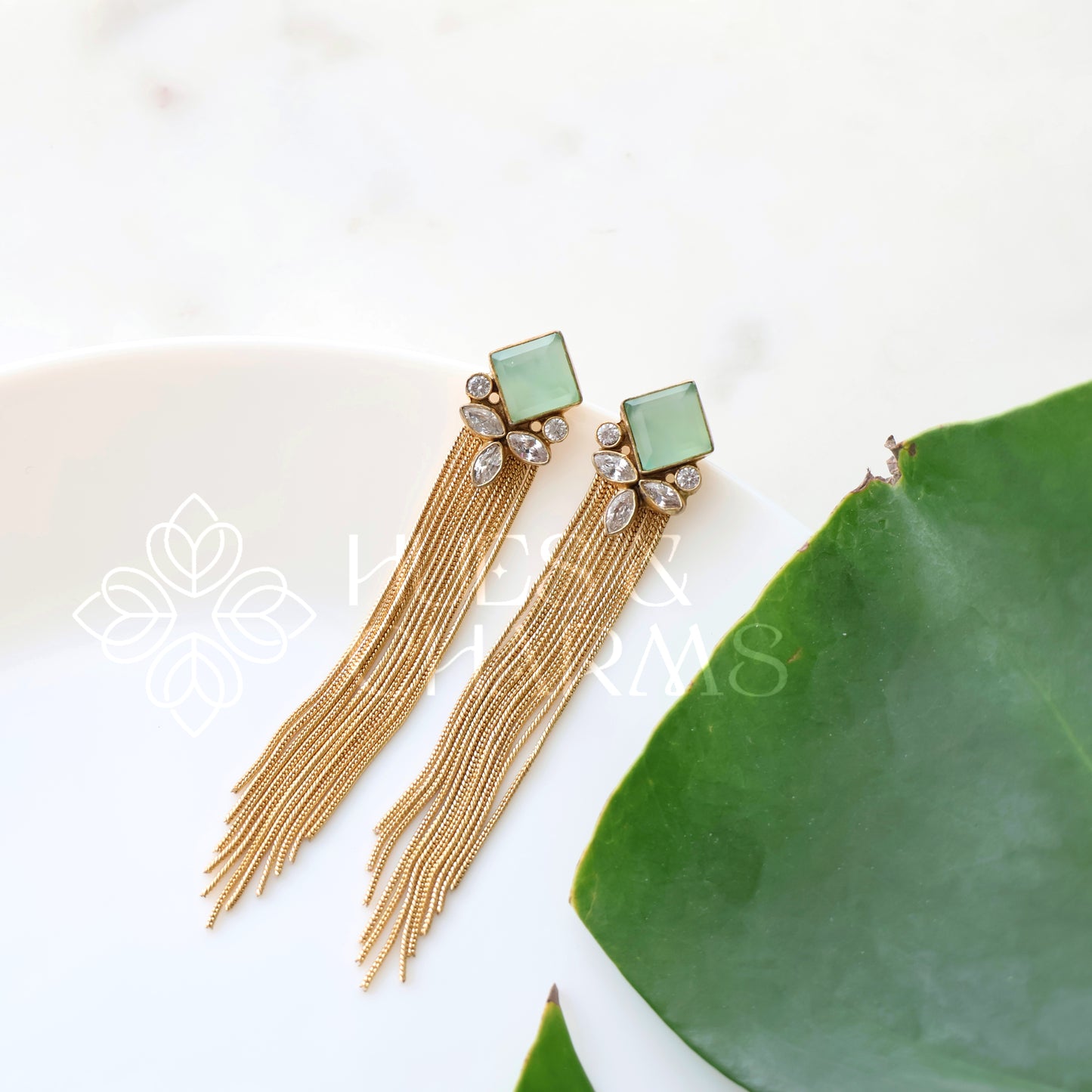 GOLDEN TASSEL GLOSSY STATEMENT EARRINGS (COLOURS AVAILABLE)