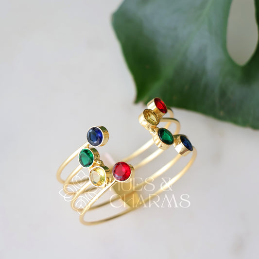 MULTICOLOUR 4 LAYER GLOSSY CELESTE CUFF BANGLE (COLOURS AVAILABLE)