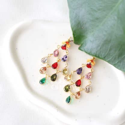 GLOSSY MULTICOLOUR AURORA DROPS EARRING (COLOURS AVAILABLE)