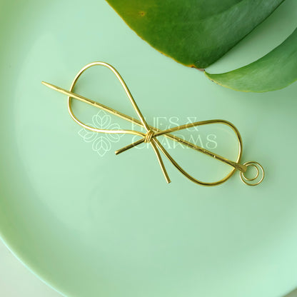 GOLDEN BOW HAIR BUN CAGE