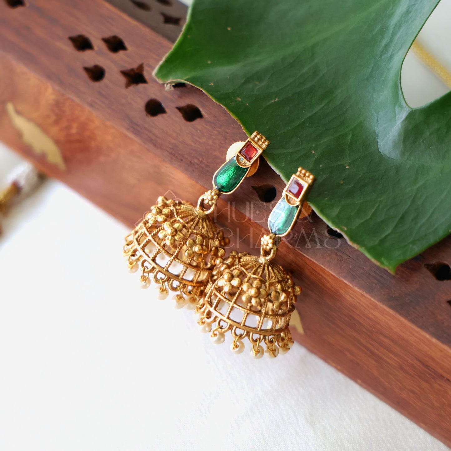 GOLDEN KOVAI PALAKKA NECKLACE SET (COLOURS AVAILABLE)