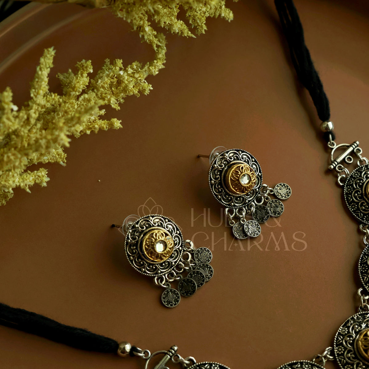 KASHISH DUAL TONE OXIDISED NECKLACE SET