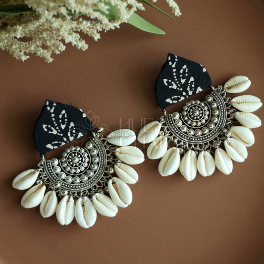 SHANKHINI STATEMENT FABRIC EARRINGS (Colours available)
