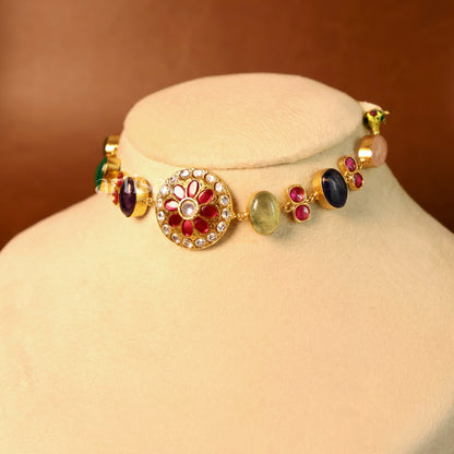 AMÉLIA NATURAL STONE CHOKER SET - MULTI RAW STONE
