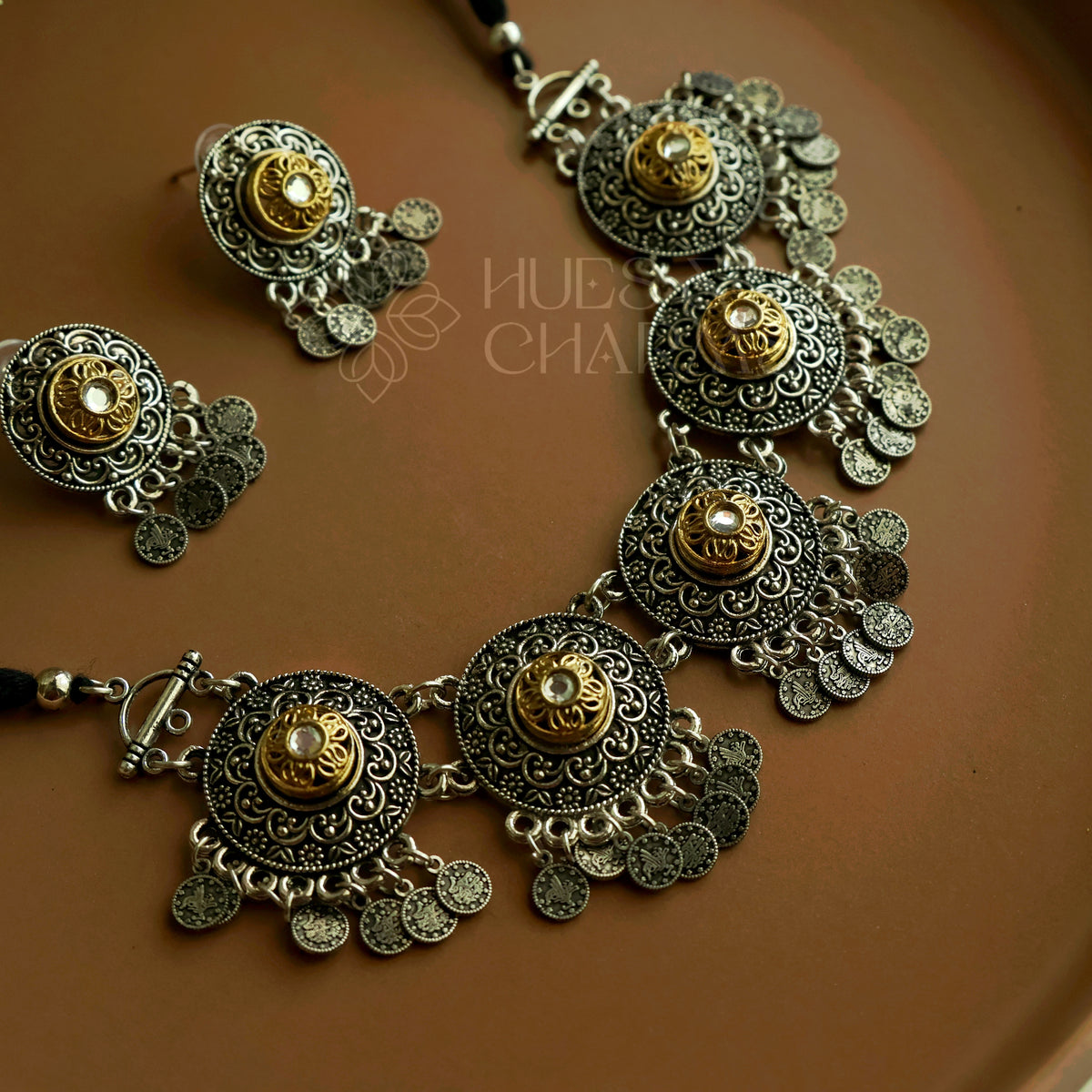KASHISH DUAL TONE OXIDISED NECKLACE SET