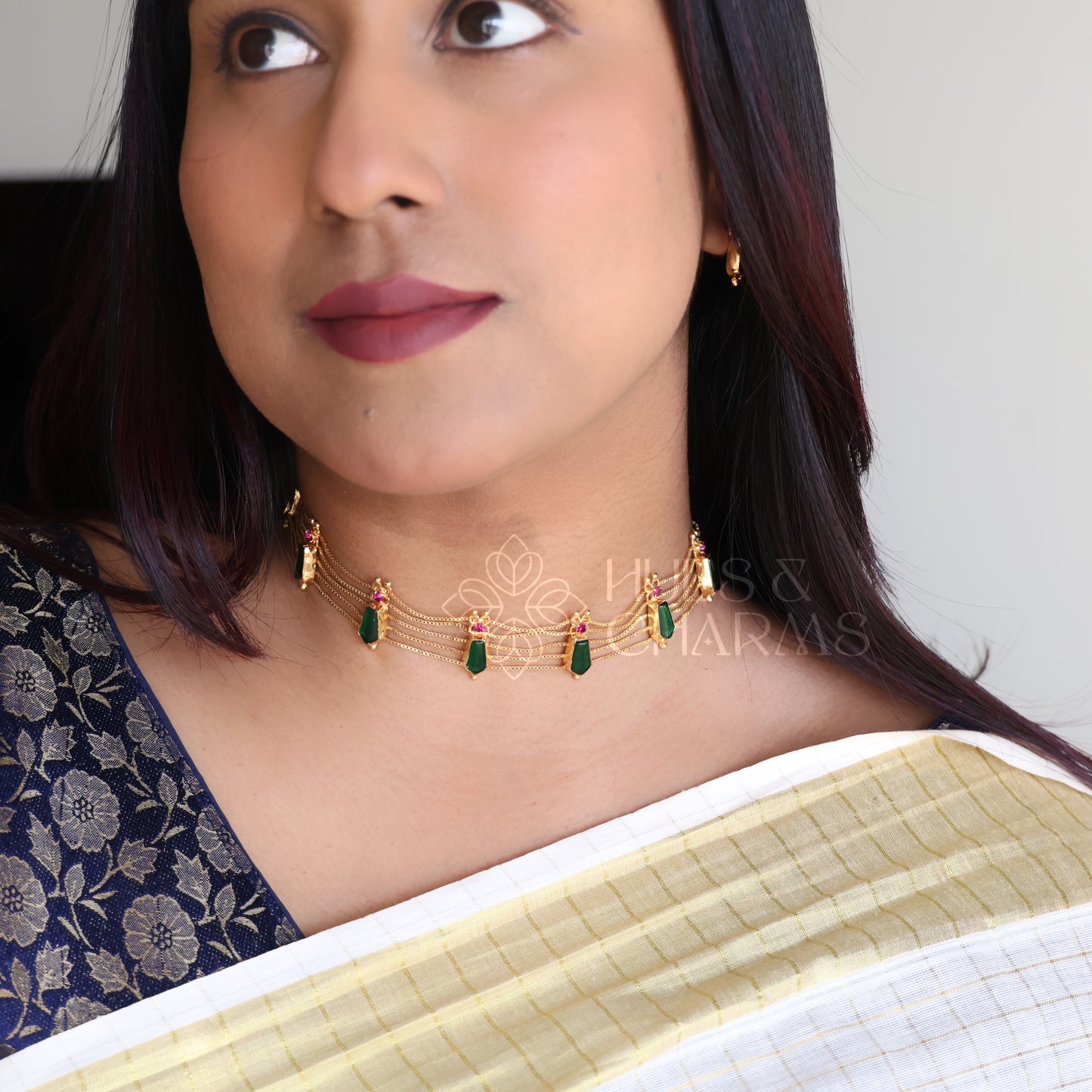 TRADITIONAL NAGAPADAM CHOKER SET | GOLD PLATED