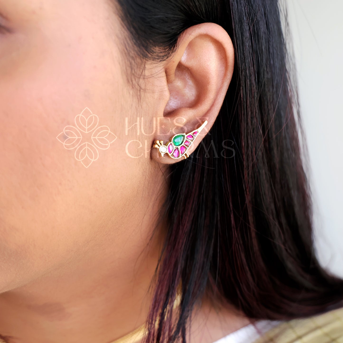 GOLDEN LOTUS & PARROT JADAU CHOKER SET | PREMIUM JEWELLERY