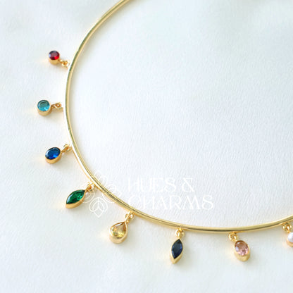 GLOSSY DROP MULTISHAPE NECK CUFF (COLOURS AVAILABLE)