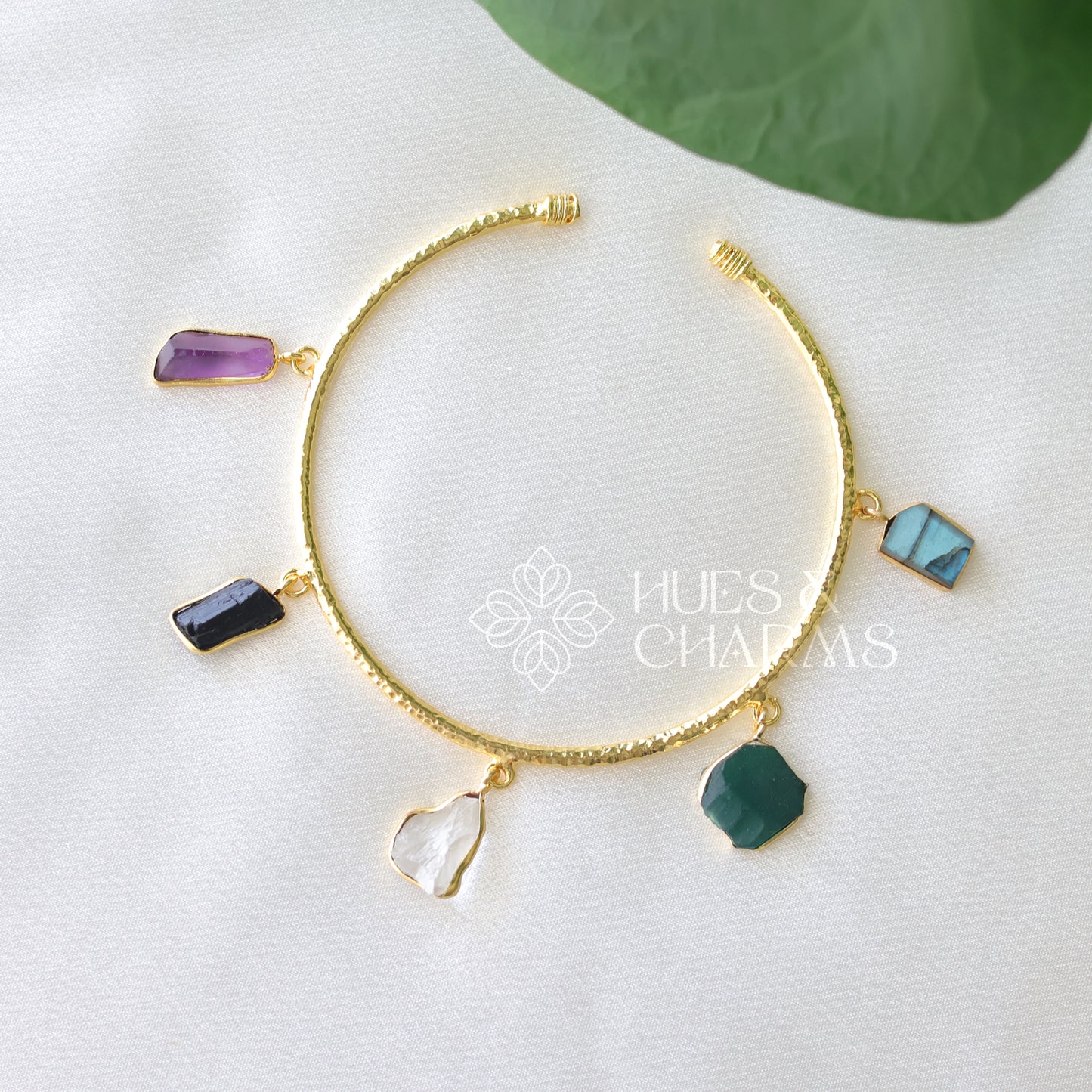 NATURAL STONE ADJUSTABLE BANGLE (COLOURS AVAILABLE)