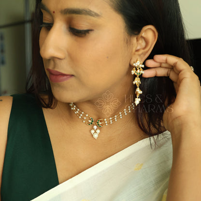 PEARL LAYERED JADAU CHANDRÉ CHOKER SET |PREMIUM JEWELLERY (Colours available)