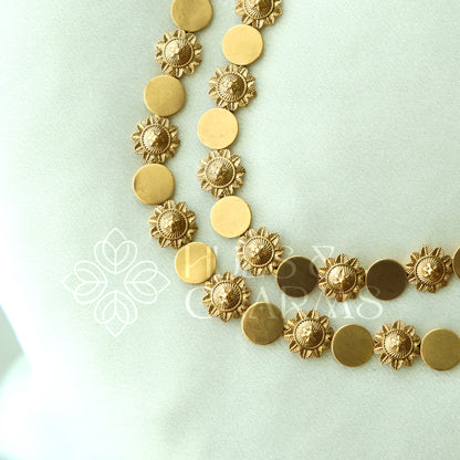 GOLDEN LAKSHMI COIN AND MANGO MOTIF HARAM SET (Copy)