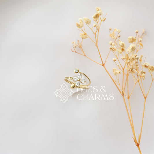 GOLDEN FLORA ADJUSTABLE RING