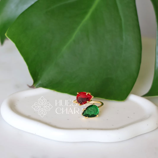 GLOSSY CELESTE DUAL ADJUSTABLE RING (COLOURS AVAILABLE)