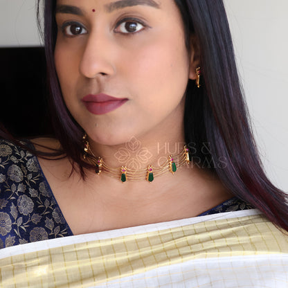 TRADITIONAL NAGAPADAM CHOKER SET | GOLD PLATED
