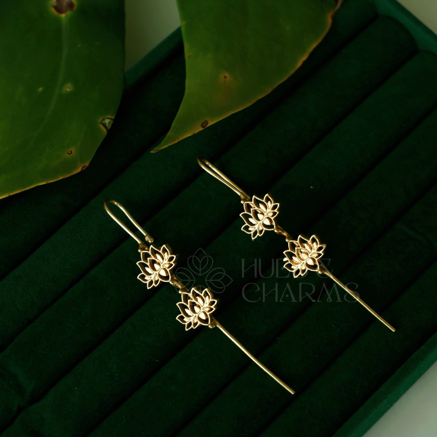 GOLDEN TWO STEP LOTUS EAR CUFF