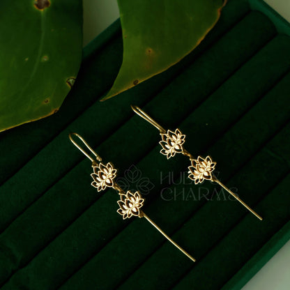 GOLDEN TWO STEP LOTUS EAR CUFF