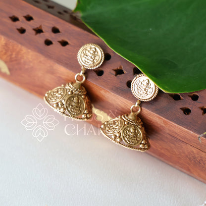TRADITIONAL GOLDEN LAKSHMI DOUBLE LAYER COIN NECKLACE SET