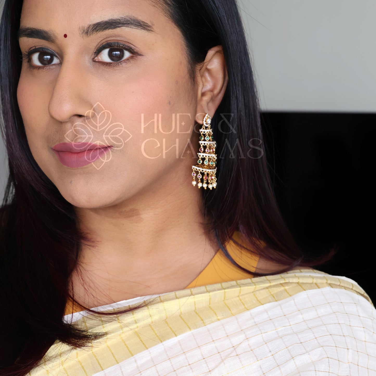 GOLDEN AD STEP JHUMKA| PREMIUM JEWELLERY