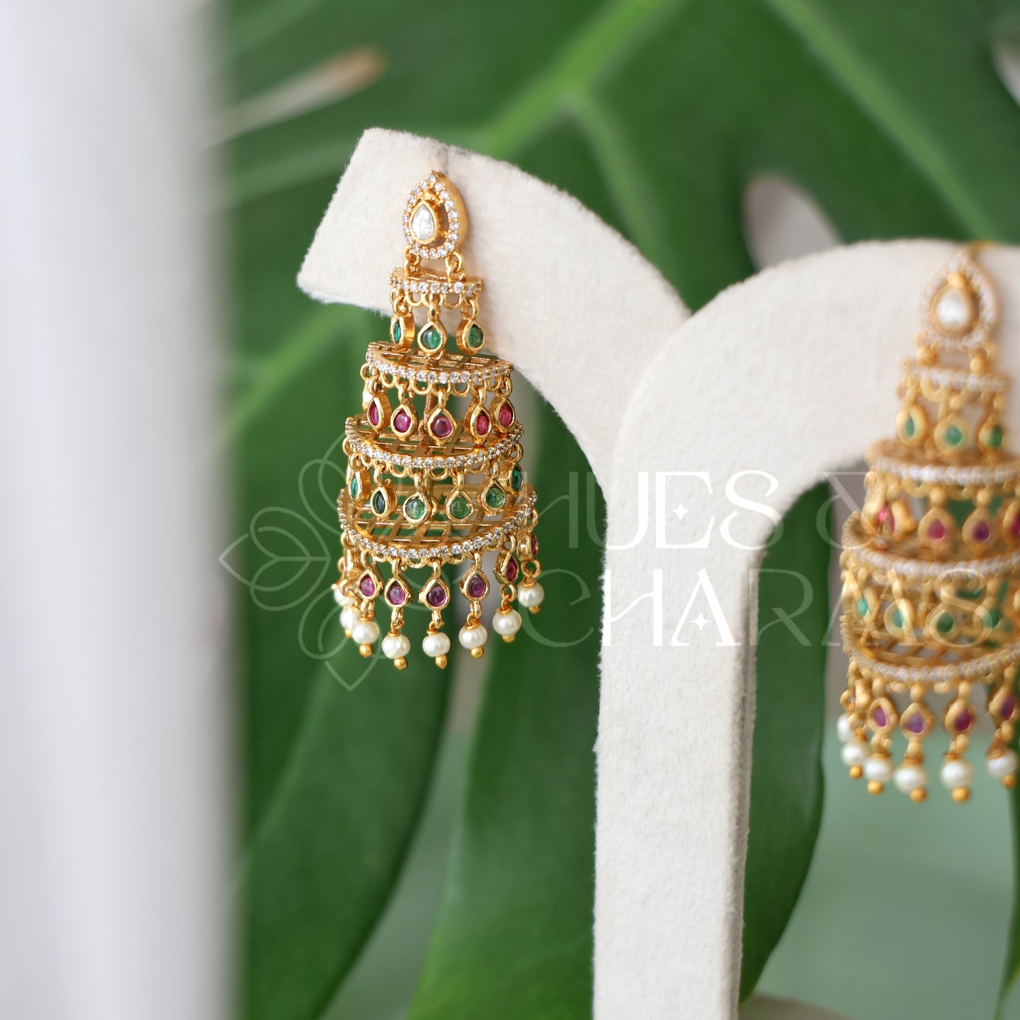 GOLDEN AD STEP JHUMKA| PREMIUM JEWELLERY