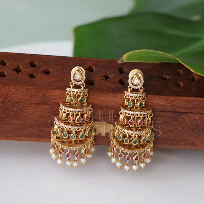 GOLDEN AD STEP JHUMKA| PREMIUM JEWELLERY