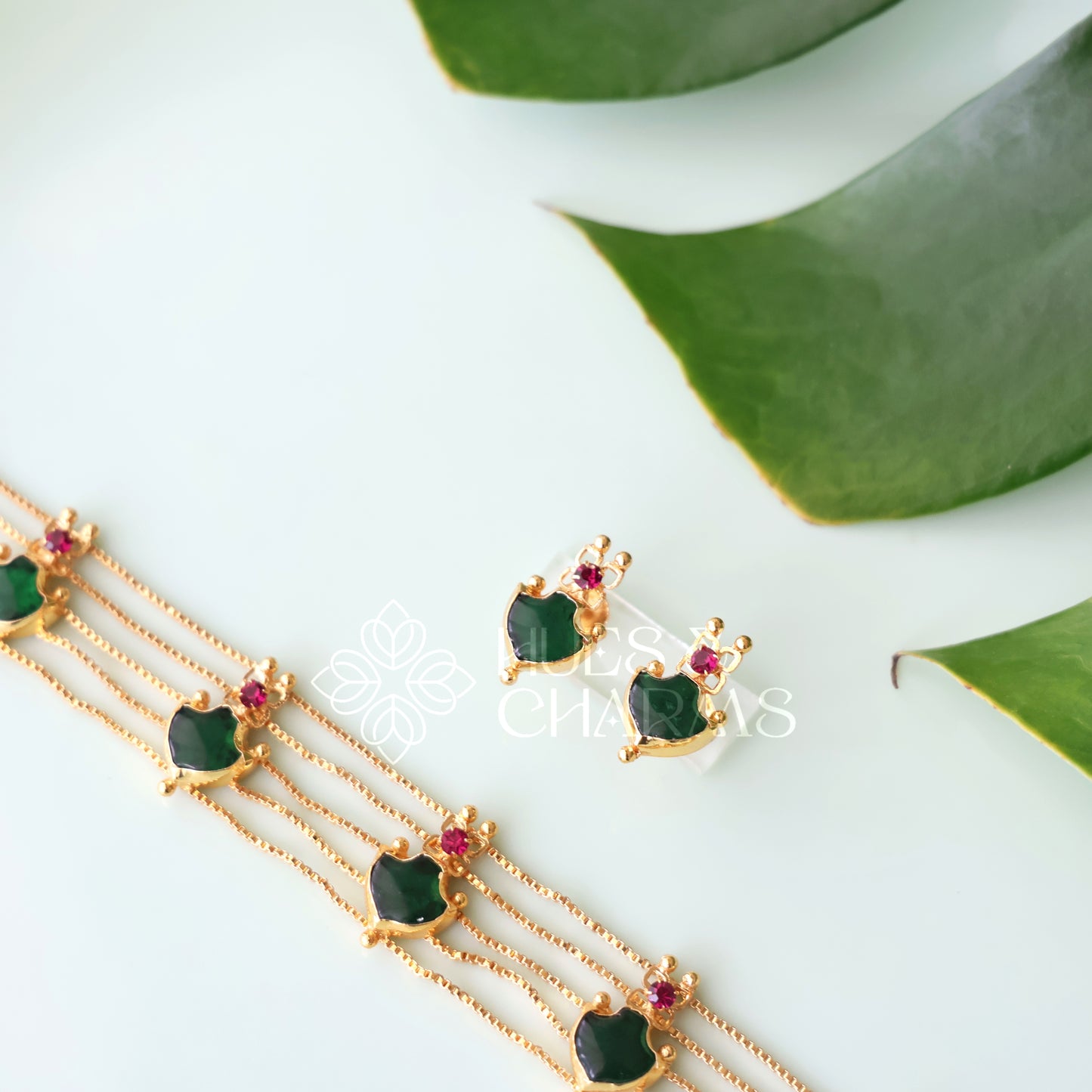 TRADITIONAL PALAKKA CHOKER SET| GOLD PLATED
