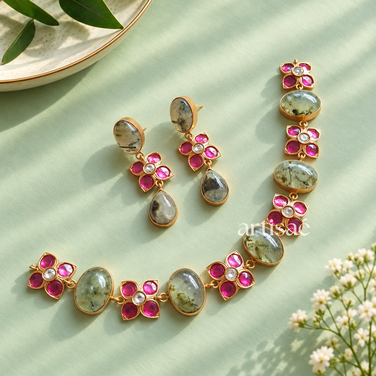 LUMÉRA NATURAL STONE CHOKER SET - CABOCHON