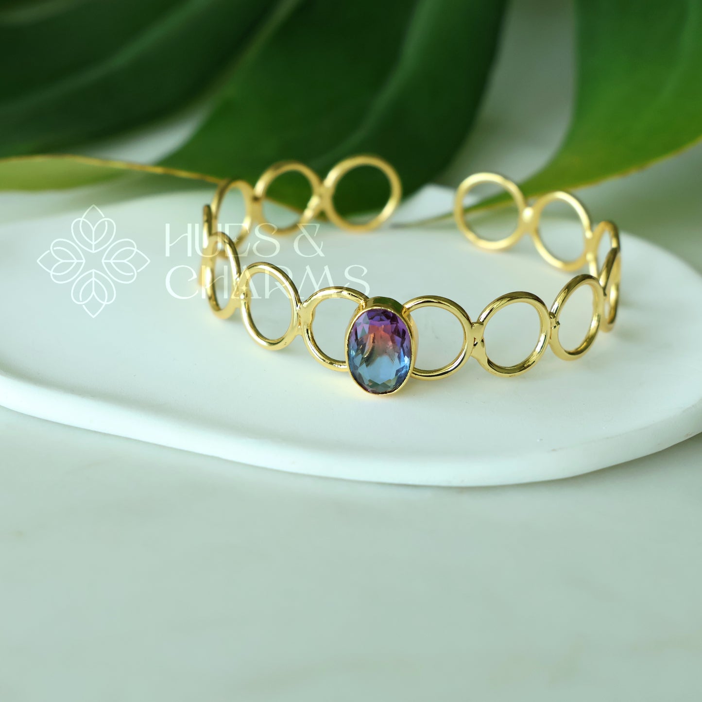 GOLDEN GLOSSY SYMPHONY ADJUSTABLE BANGLE(COLOURS AVAILABLE)
