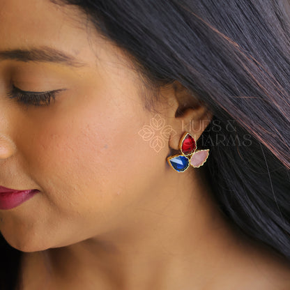 GLOSSY 3 PETAL EARRING