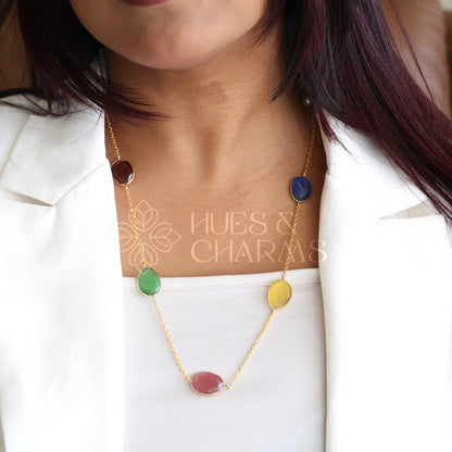 MULTICOLOUR GLOSSY MEDIUM NECKLACE (COLOURS AVAILABLE)