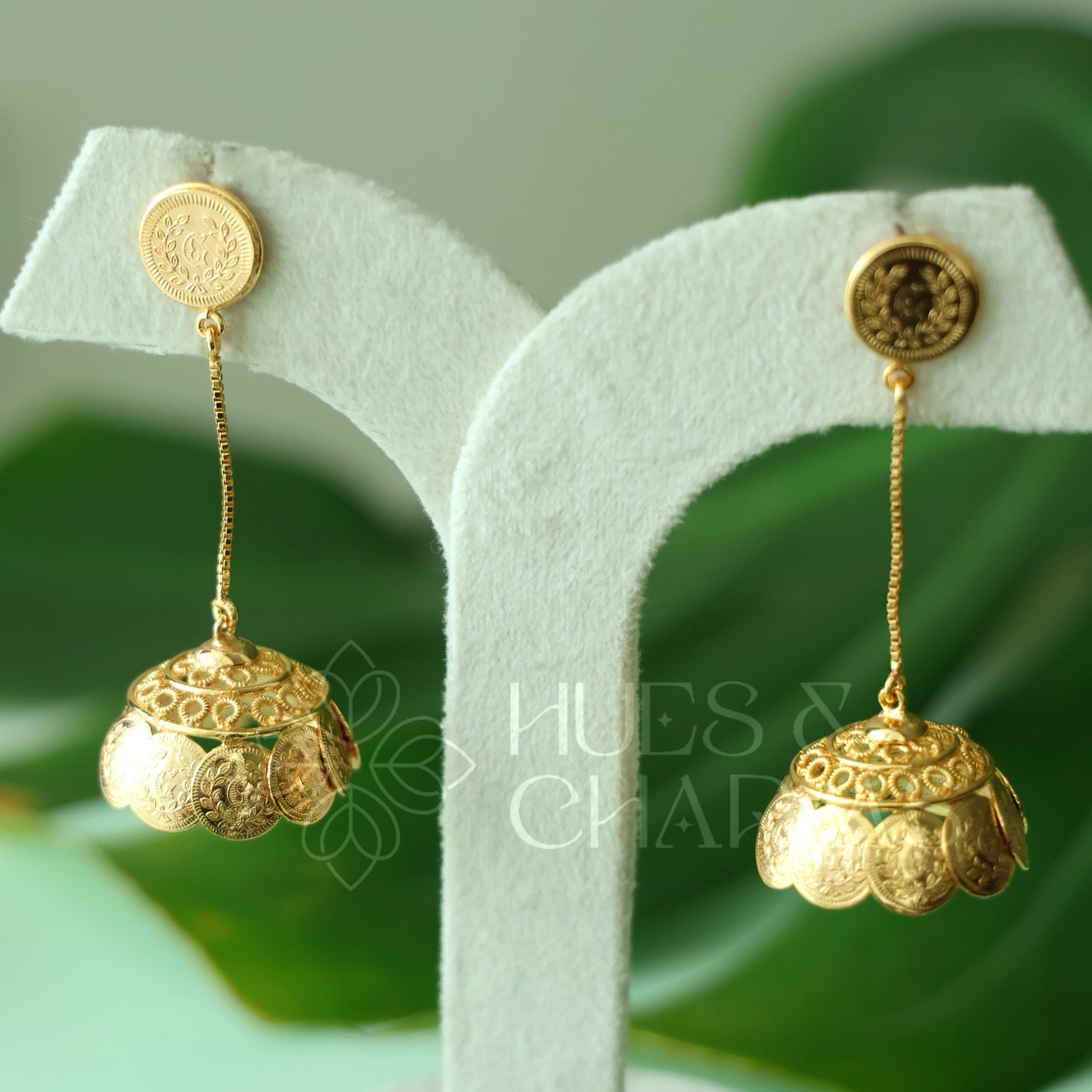 GOLDEN TARANGINI COIN JHUMKA (NON IDOL VERSION) | GOLD PLATED