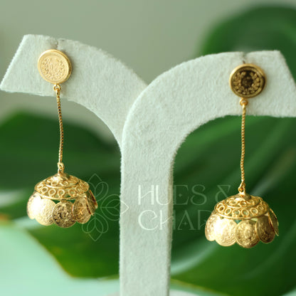 GOLDEN TARANGINI COIN JHUMKA (NON IDOL VERSION) | GOLD PLATED