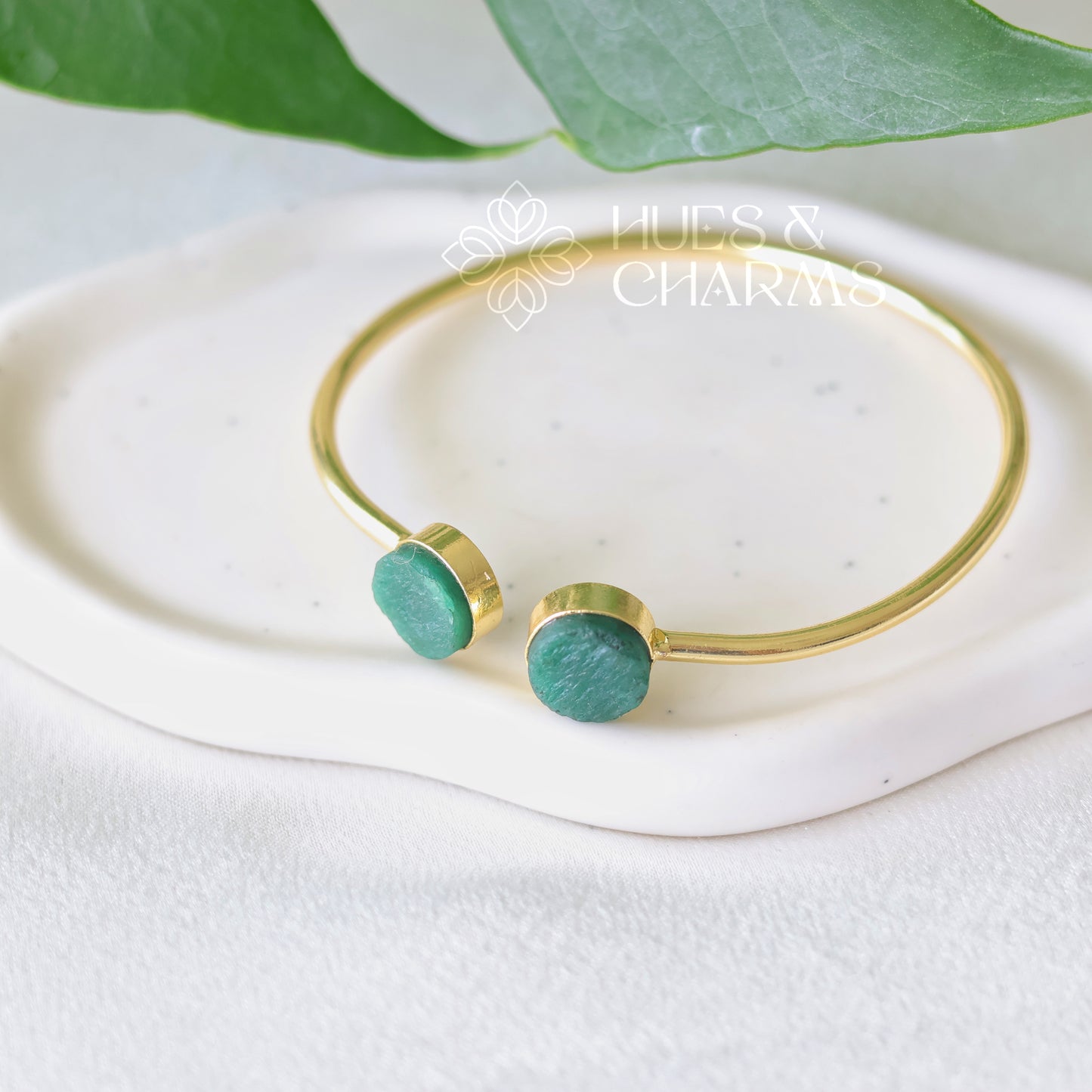 DUAL RAW STONE BANGLE (COLOURS AVAILABLE)