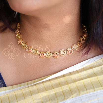 GOLDEN RAGA AD NECKLCE |GOLD PLATED (Colours available)