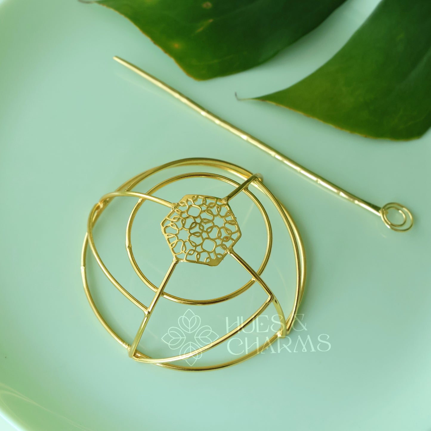 GOLDEN ORBIT HAIR BUN CAGE