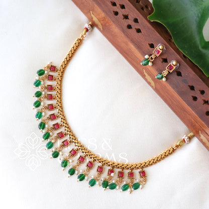 TRADITIONAL RATNA VALLI NECKLACE SET