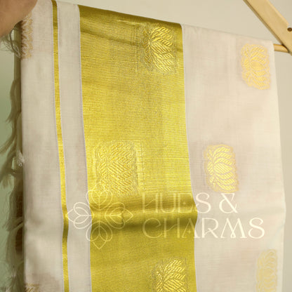 KERALA SIGNATURE KASAVU HANDLOOM THAMARA SAREE