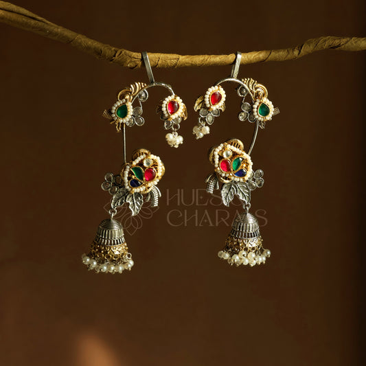 PHULWARI DUAL TONE EAR CUFF JHUMKAS