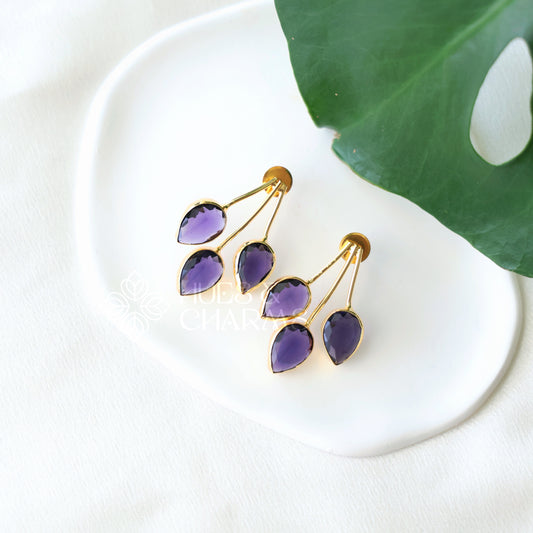 GLOSSY LEAF DROPS EARRING (COLOURS AVAILABLE)