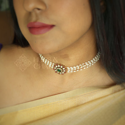 GOLDEN RATNA PADMA KUNDAN PEARL CHOKER | Premium jewellery