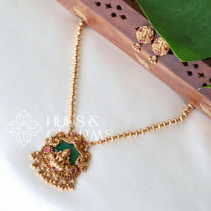 GOLDEN KANAKA LAKSHMI PENDANT NECKLACE SET
