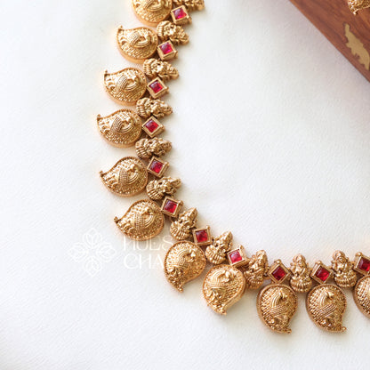 GOLDEN LAKSHMI STATEMENT NECKLACE SET (COLOURS AVAILABLE)