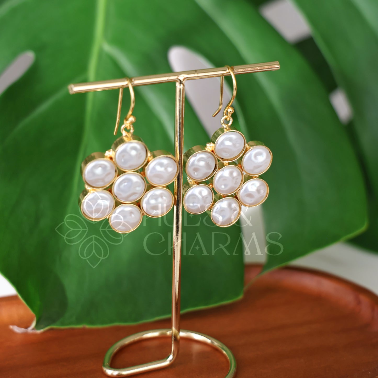 GOLDEN 7 PEARL CELESTE DROP EARRINGS