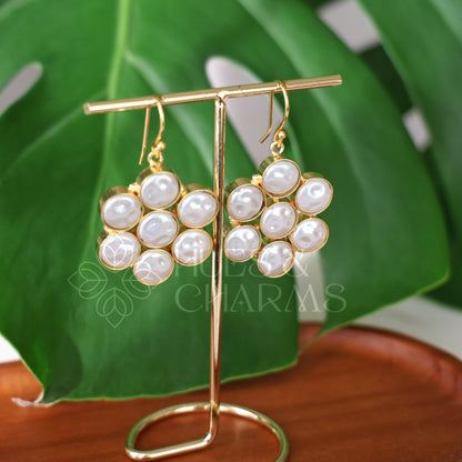 GOLDEN 7 PEARL CELESTE DROP EARRINGS