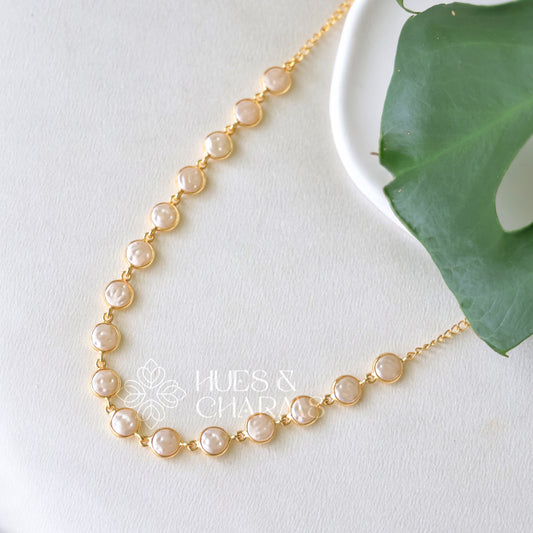 GOLDEN PEARL COIN NECKLACE SET
