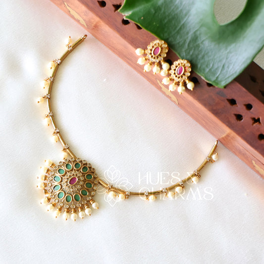 GOLDEN CHAKRA NECKLACE SET WITH PEARLS