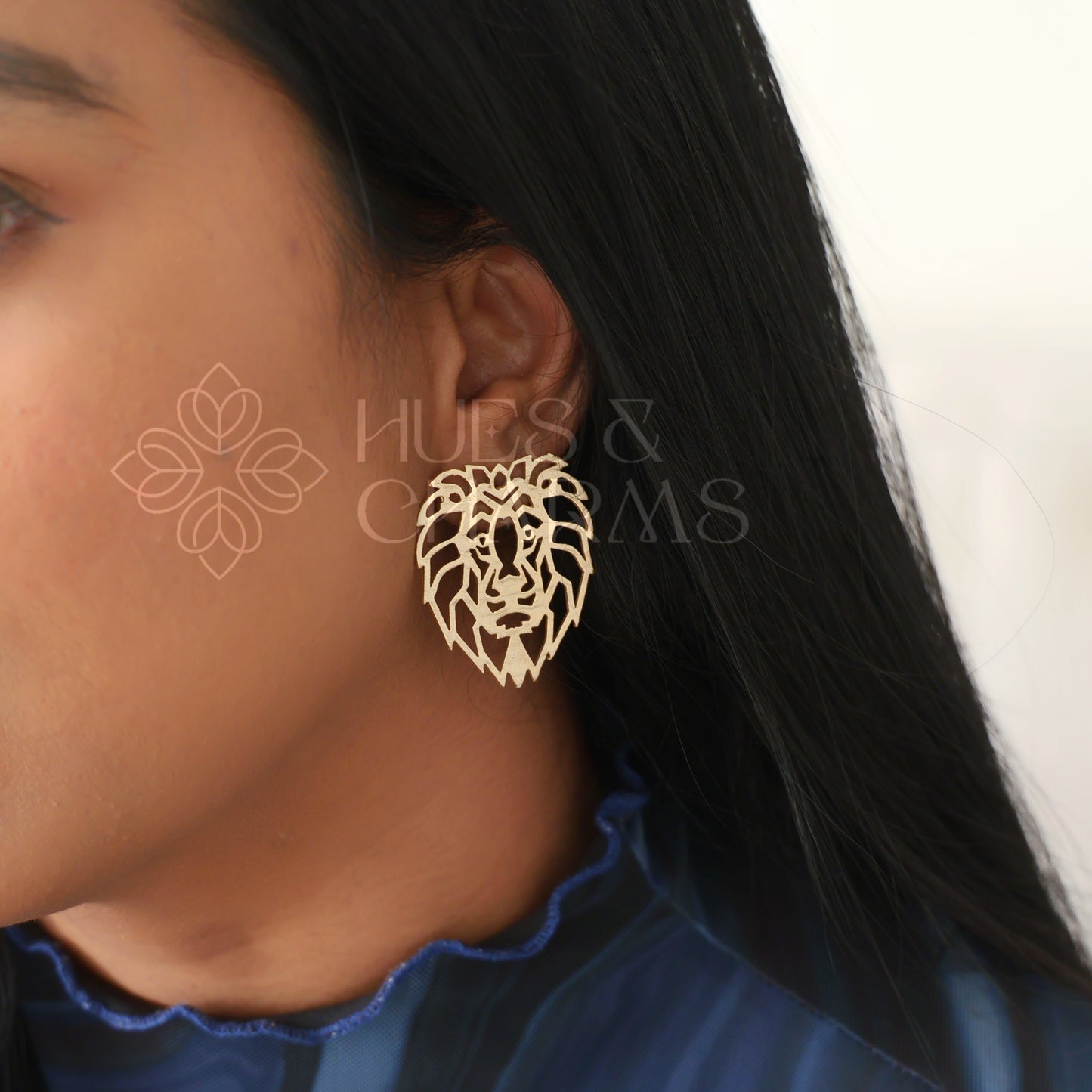 GOLDEN AURELIA MAJESTIC STATEMENT STUD EARRINGS
