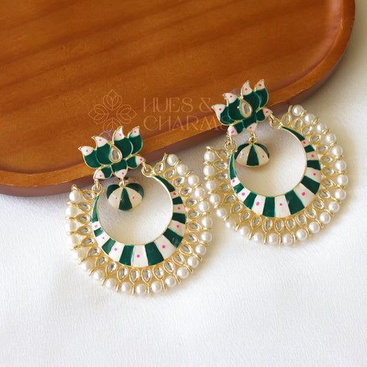 GREEN LOTUS BALI EARRINGS